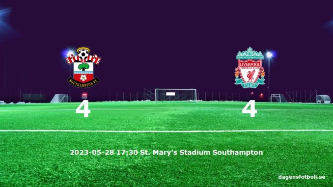 Southampton mot Liverpool tidslinje och laguppställning