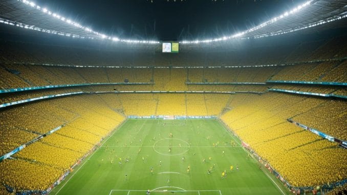 Spännande matcher med brasiliens herrlandslag i fotboll Spännande matcher med brasiliens herrlandslag i fotboll illustration